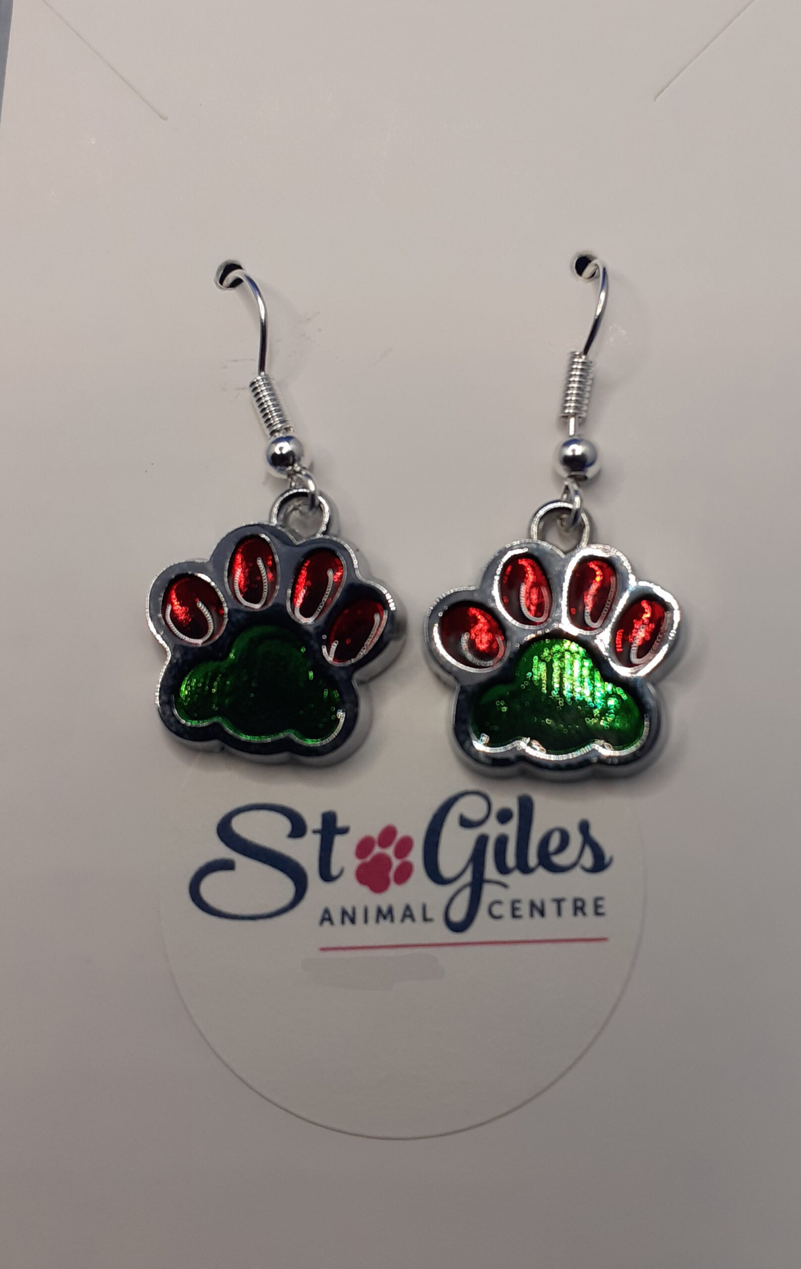 Earrings - Coloured Paw Print