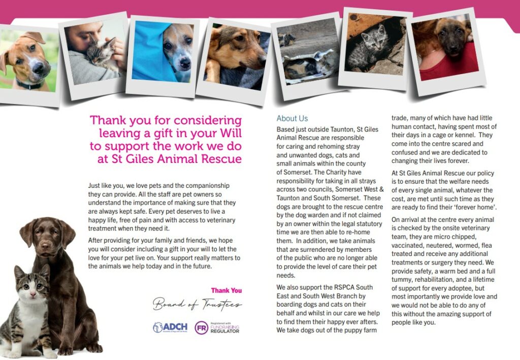 A Gift in your Will - St Giles Animal Welfare