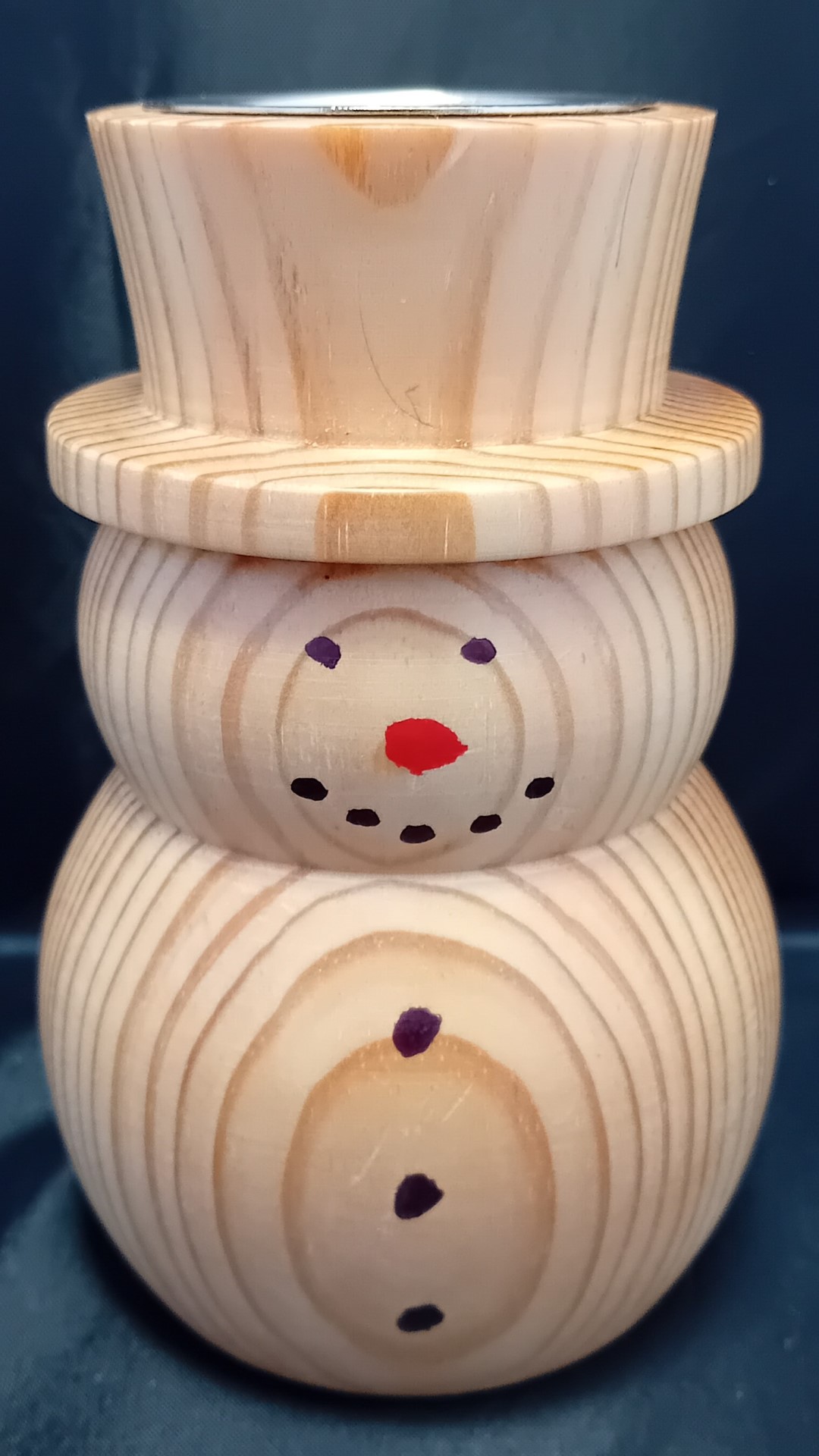 Wooden Snowman Tea Light Holder