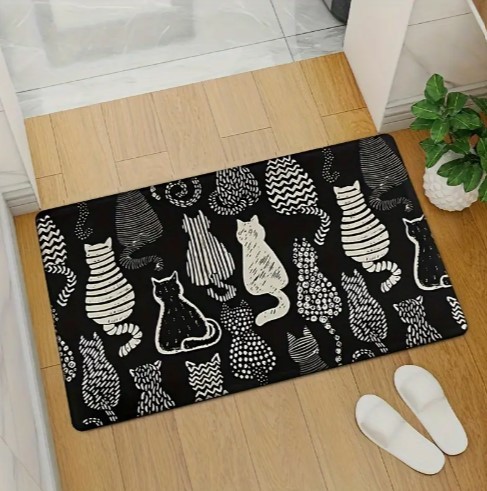 Cat Print Kitchen Mat