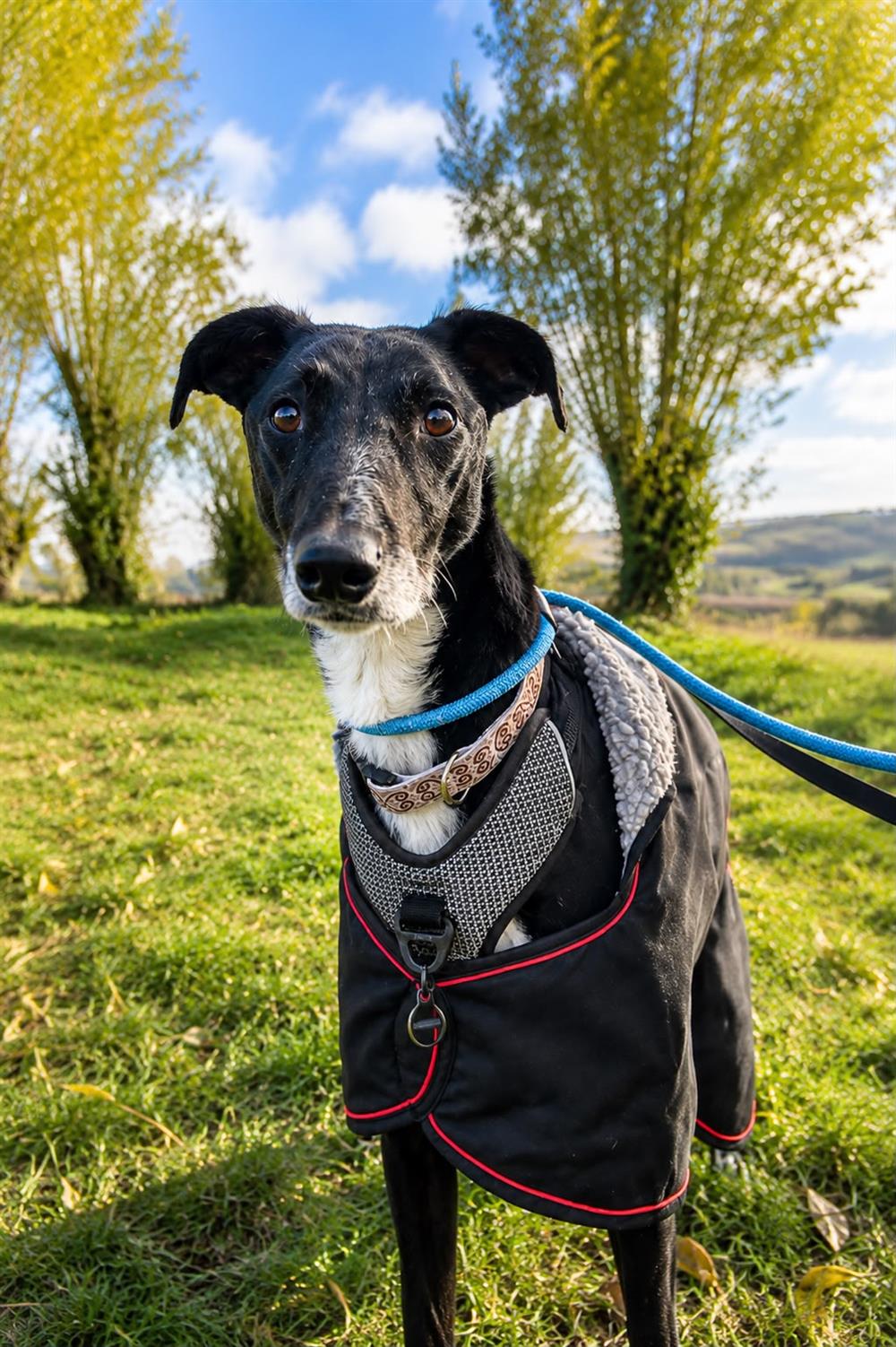 Sirius, a 9 years old male Lurcher available for adoption from St Giles Animal Welfare in Somerset